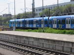 S-Bahn in Sonderlackierung  Bahnland Bayern  am 21.April 2017 in München-Ost